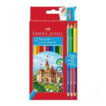 Ξυλομπογιές Faber Castell 12τμχ & Ξύστρα